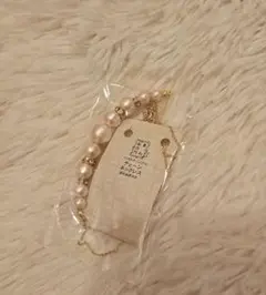 貴和製作所オリジナル　ピンク コットンパール風　チェーンネックレス