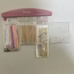 ジェルネイル　パーツ、ウッドスティック、ヤスリセット