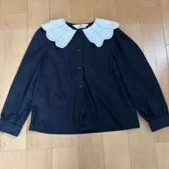 H&M 刺繍襟付き 長袖ブラウス