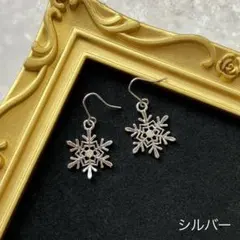 No.1748 ハンドメイド　雪の耳飾り（シルバー）