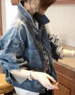 デニムオーバーサイズアウター　お出かけコーデに最適