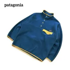 patagonia パタゴニア スナップt フリース プルオーバー XS 青 黄