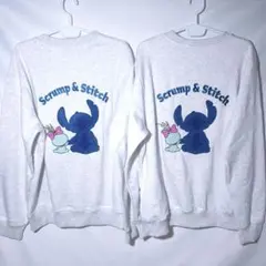 新品 ペアルック トレーナー XL スティッチ スクランプ サガラ 刺繍 裏起毛