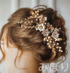 【つむぎ様専用】髪飾り　着物　成人式　祭り　ピンクゴールド　ヘアアクセサリー