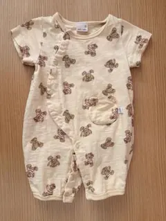 プティマイン　クマ柄ロンパース 50-70cm
