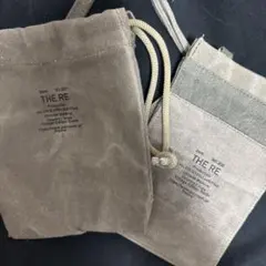 【未使用】3COINS THE RE 巾着・サコッシュ2点セット