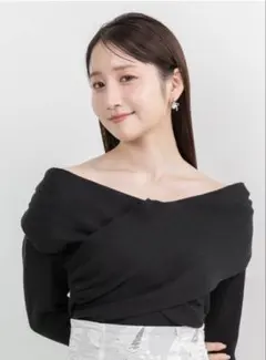 【美品‼️】RANDA オフショルダー　リブ編みニット