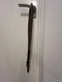 スタッズ付きダークブラウンベルト 約100cm