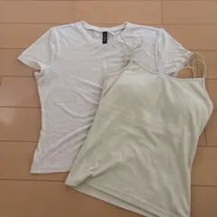 シースルーT&カップ付きキャミ2点 h&m zara
