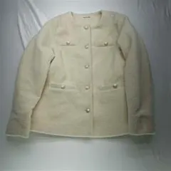 &ナチュラルビューティーベーシック ノーカラージャケット ベージュ系 S