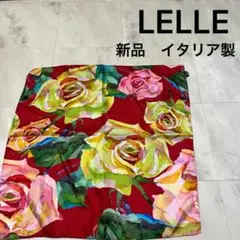 新品 イタリア製 レレ バンダナ ストール シルク100% 高級 ローズ バラ