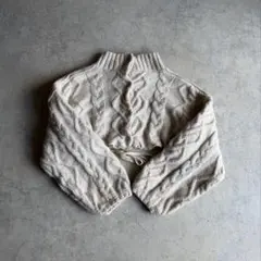 Kastane ケーブル編み ショート丈ニットカーディガン 古着レディース