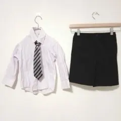 取り外しネクタイ付き　ストライプ　キッズ　フォーマルスーツ　七五三　入園　100