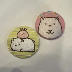 すみっコぐらし　しろくま　ふろしき　刺繍缶バッジ