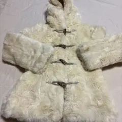 最終値下げ不可！DEUX23区　アイボリー ファー ダッフルコート フード付き