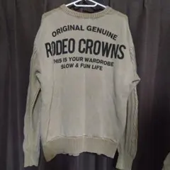 RODEO CROWNS ケーブルニット Vネック セーター&スウェット F