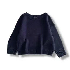 COUP DE CHANCE ラメ入り ざっくりニット 五分袖 ネイビー 34