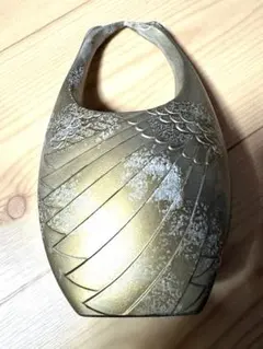 高岡銅器　美術花器「若鶴」　金属製