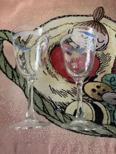 花柄装飾のカクテルグラス2個セット