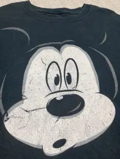 ディズニー　ミッキーマウス　Tシャツ　両面プリント Ｌ ブラック
