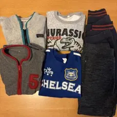 子供服セット（恐竜Tシャツ、チェルシーFC）　120cm 7点セット