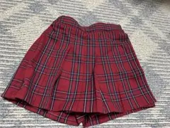 UNIQLO 赤 チェック柄 スカート 110 おまけつき