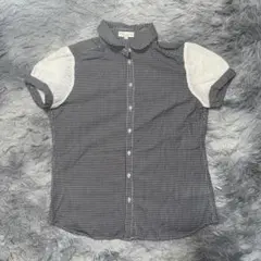 earth music&ecology ギンガムチェック 半袖シャツ