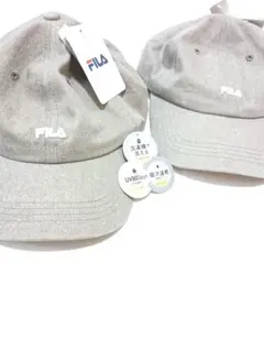 新品タグ付】FILA キャップ 2個セット ベージュ 綿100% まとめ割 春夏