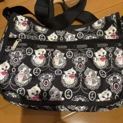 LeSportsac 猫柄ショルダーバッグ 中型