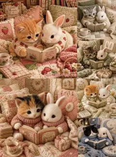 PARADISEパネル生地　 猫柄　P639