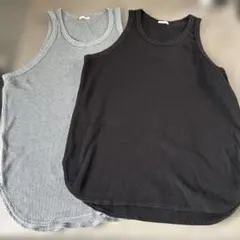 GU Lサイズ タンクトップ 2色セット グレー ブラック