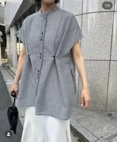 willfully ギンガムチェックフレンチスリーブシャツのサムネイル