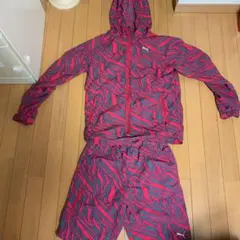 ガ*ギ様 PUMA セットアップ　豹柄　グレー×ピンク　トレーニングウェア