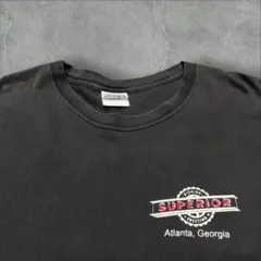 3XL ビックサイズ Y2K アメリカ 建設 企業 フェード 黒 tシャツ