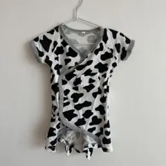 牛柄 半袖ロンパース 60〜70サイズ