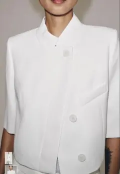 ZARA ZW COLLECTION ショートスリーブクロップドブレザー L