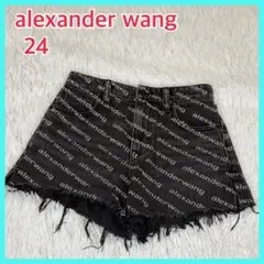 Alexander Wang デニム　パンツ　ショート　ブラック　ロゴ　24のサムネイル