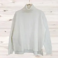 A1278 Lowrys Farm ニット セーター 長袖(L) 白 無地