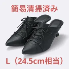 【極美品】GU／レースアップミュール／ブラック／L／355893のサムネイル