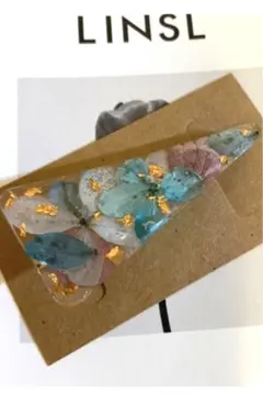 レジン　バレッタ　ヘアクリップ　前髪止め　紫陽花　ヘアアクセサリー　前髪クリップ