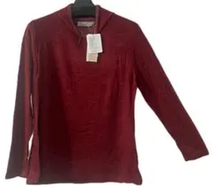 長袖Tシャツ M ワインレッド 無地 起毛素材カジュアルトップス