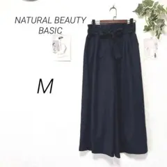 11078 NATURAL BEAUTY BASIC ウエストリボンワイドパンツ