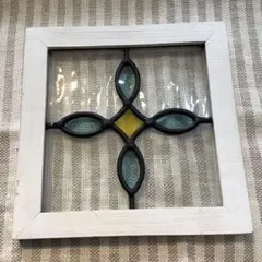 アンティーク風　ステンドグラス　フルール