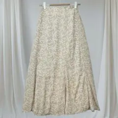 w closet ロングスカート 花柄 フレア ウエストゴム F 春
