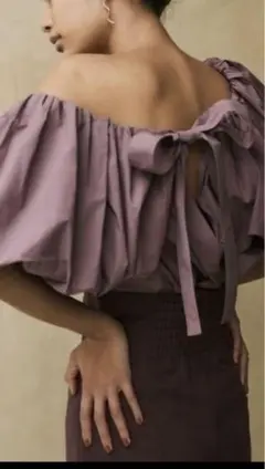 スナイデル　オフショルダー　パープル　トップス