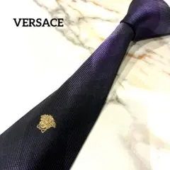 極美品✨ VERSACE ヴェルサーチ ネクタイ メデューサ 光沢感 パープル