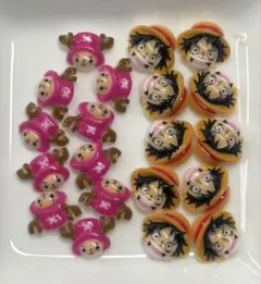 ワンピース20個セット　ルフィーとチョッパー　ネイルパーツ