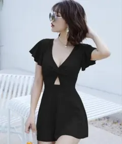 【WEB限定】TeddyShopフリルワンピース水着 新品 ブラック L 完売品