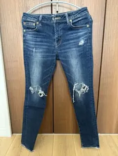 AZUL BY MOUSSY レディースダメージスキニージーンズ