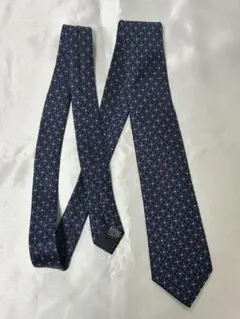 MICHEL KLEIN ネイビー ドットネクタイ　絹100%